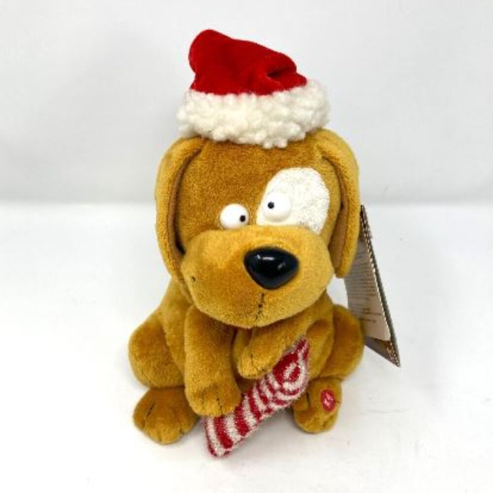 Gemmy Singing Holiday Dog Plush Santa Hat “Jingle Bells” – Works!